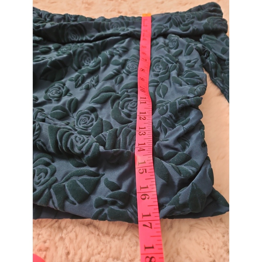 Wild Fable Burnout Velvet Rose Off Shoulder Top Teal Large Y2K Indie - Picture 6 of 12